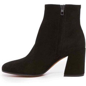 VINCE Highbury Suede Leather Block Heel Midi Ankle Boot Bootie Black Size 9.5